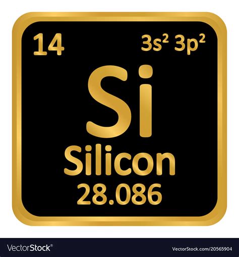 Periodic Table Element Silicon Icon Royalty Free Vector