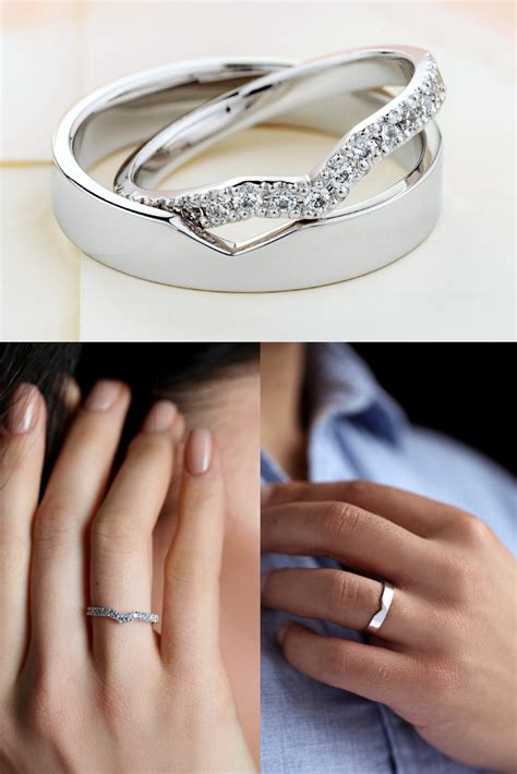 Beautiful Matching Wedding Bands With Diamonds In Her Ring Unique