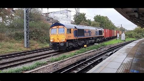 Freight Train And London Overground Class 710 Train Movements In