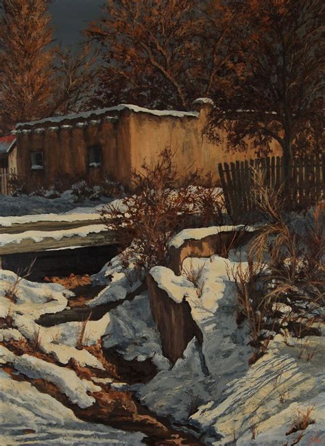 Santa Fe Winter Scene Winter Landscape Southwest Painting