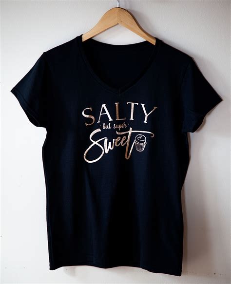 Salty But Still Super Sweet Diy Tee With Cricut Iron On Rose Gold Foil