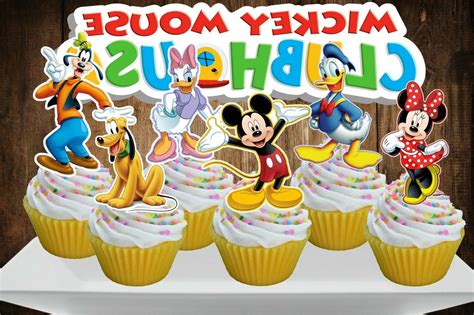 Monogram wedding tower topper cake by brian haskell. Disney MICKEY MOUSE CLUBHOUSE Cupcake Topper