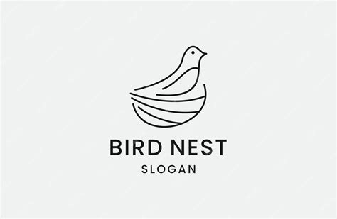 Premium Vector Bird Nest Logo Design Vector Template Design Line Art Icon
