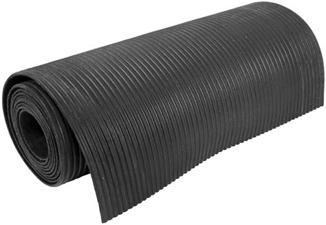 Most trailer mats are custom cut to provide one piece, wall to wall protection from our durable, solid 1/2″ thick rubber product. Ribbed Rubber Trailer Mat - 36" x 22' Surehoof Enclosed Trailer Parts 3622RM