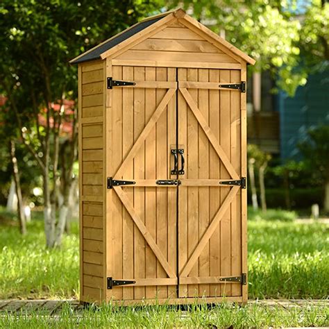 Buy Evedy 58ft X 3ft Outdoor Wood Lean To Storage Shed3 Tier Shelves