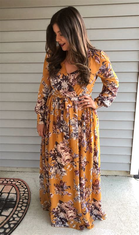 The Perfect Fall Dress Golden Yellow Burgundy And Floral Pearls