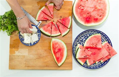 Watermelon Fruits Getting Cut Stock Photo Image Of Chopped Corn