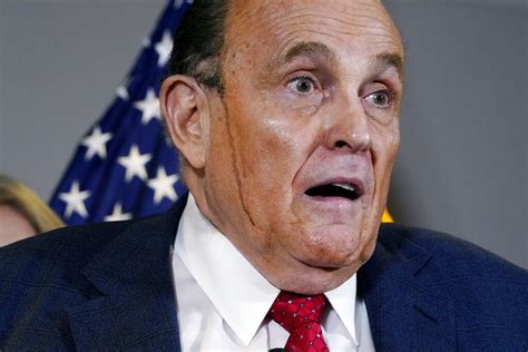 Politician, attorney, businessman, public speaker. What was running down Rudy Giuliani's face during election ...