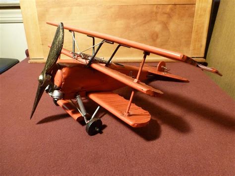 Vintage Handmade Metal Wwi German Fokker Dr1 Red Baron Triplane