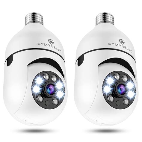 SYMYNELEC Light Bulb Security Camera 2K, 2.4GHz Wireless WiFi Light