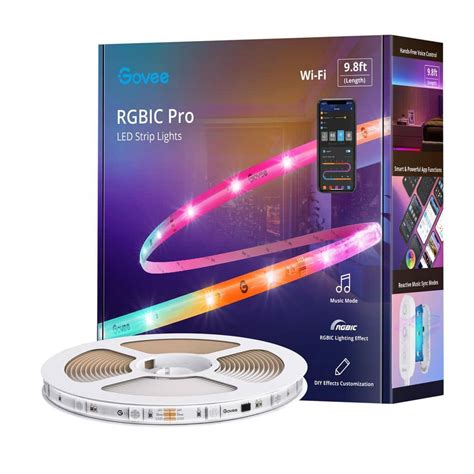 Govee Rgbic Pro 98 Ft Smart Color Changing Led White Tape Wi Fi