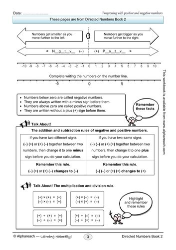 Pages From Directed Numbers Book 2 Teaching Resources