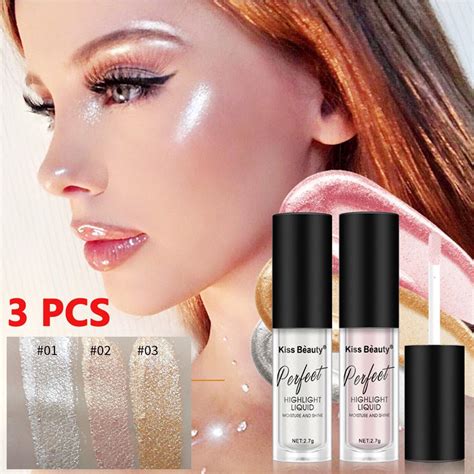 Buy 3pcs Face Highlighter Makeup Liquid Glow Face Contour Brightener
