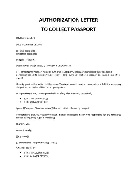 Passport Handover Letter Format Doc