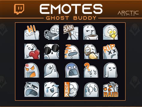 Ghost Twitch Emotes Mega Pack Spooky Emotes Halloween Twitch Badges Etsy