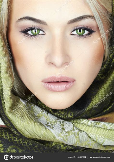 Beautiful Woman With Green Eyes Stock Photo By ©eugenepartyzan 154562504
