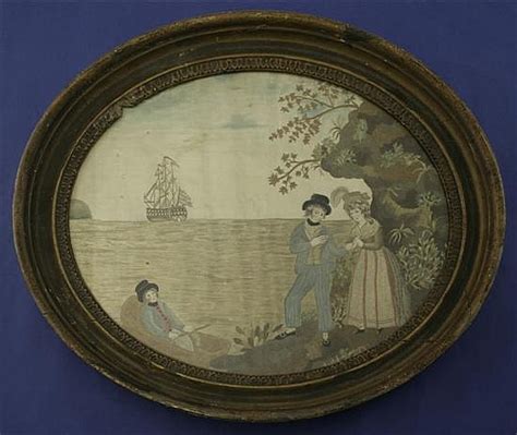 Sold Price A George Iii Silkwork Picture The Sailors Farewell 16 X