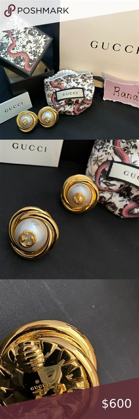 Gucci Interlocking G Faux Pearl Earring Pearl Gold Gucci Interlocking G