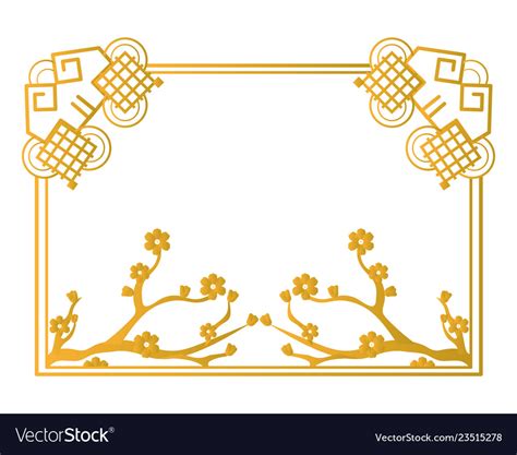 Chinese Golden Frame Royalty Free Vector Image