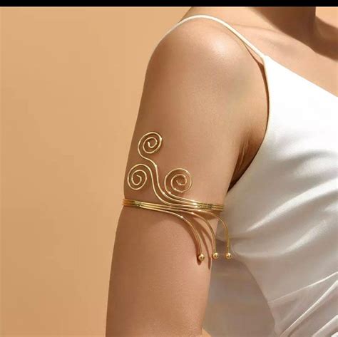 Armlet Arm Cuff Bracelet Gold Armband Flower Bracelet Gold Arm Cuff Bracelet Boho Bracelet Upper