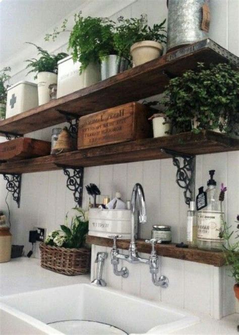 30 Modern Rustic Kitchen Decor Open Shelves Ideas Country Kitchen