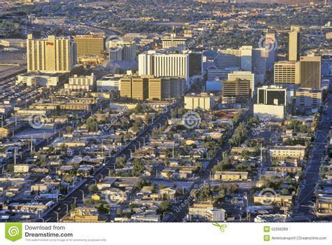 Aerial View Of Las Vegas At Sunset Nv Editorial Stock Image Image Of