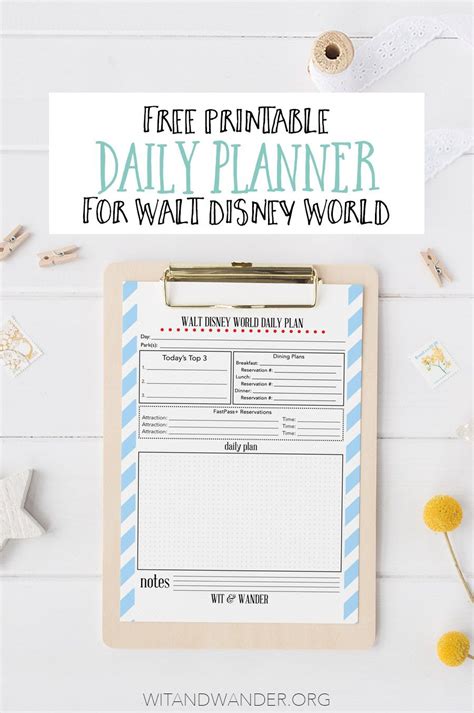 Free Printable Walt Disney World Daily Planner Our Handcrafted Life
