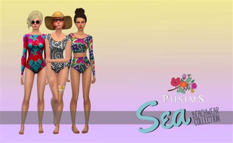 Sea Beachwear Collection Sims 4 Female Clothes