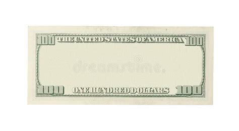 Blank 100 Dollar Banknote Stock Photo Image Of Back 170490470