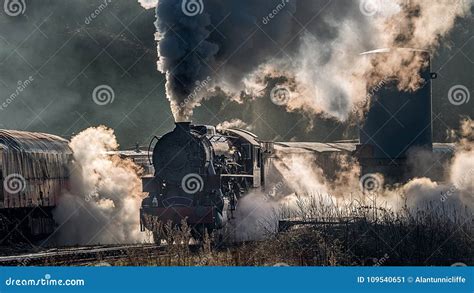 Atmospheric Steam Train Stock Image Image Of Railway 109540651