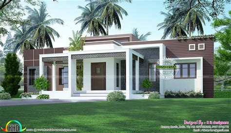 1775 Sq Ft Flat Roof One Floor Home Bungalow House Design Modern