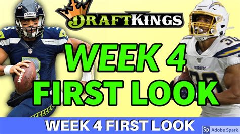 Get the latest nfl draft news. DRAFTKINGS NFL WEEK 4 FIRST LOOK LINEUP PICKS | NFL DFS ...