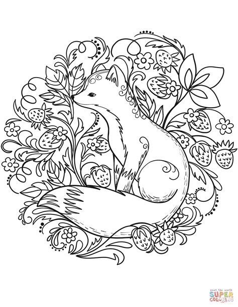 Red Fox Adult Coloring Page Coloring Pages