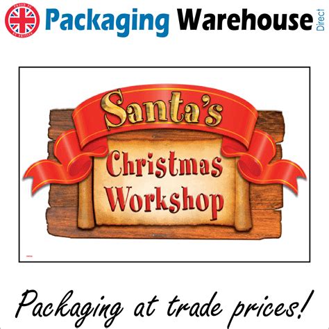 Xm056 Santas Christmas Workshop Sign Toy Maker Factory Warehouse Store