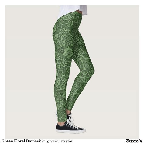 Green Floral Damask Leggings Floral Damask Free Design Tool Design