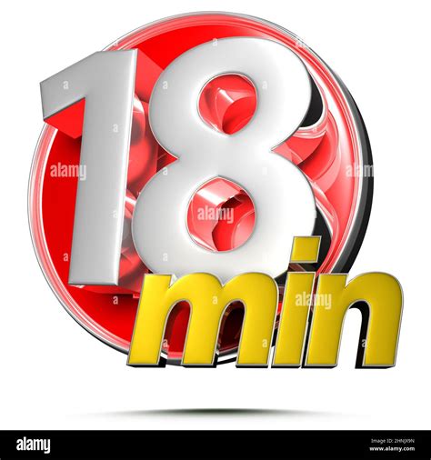 Timer Sign 18 Min 3d Illustration On White Background With Clipping