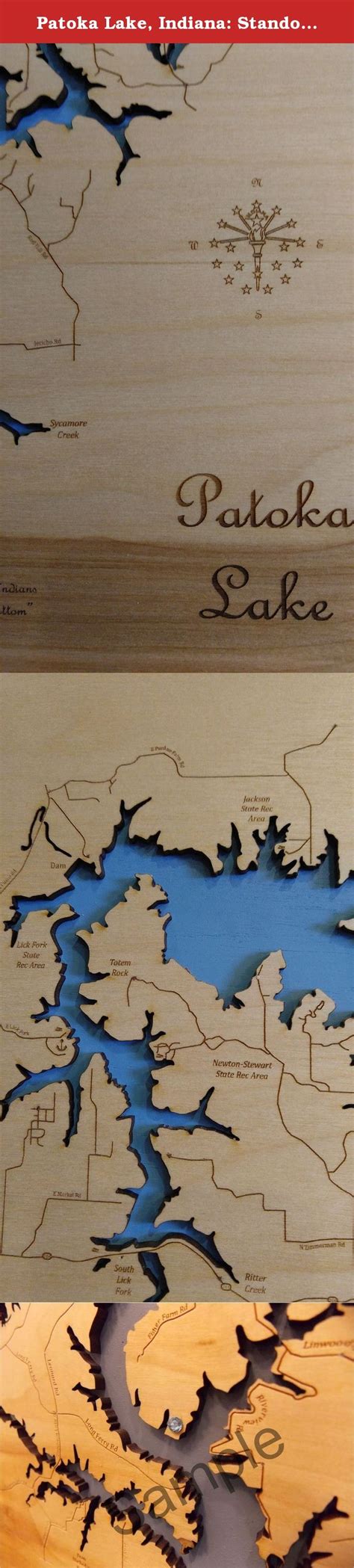 Patoka Lake Indiana Standout Wood Map Wall Hanging This Is A