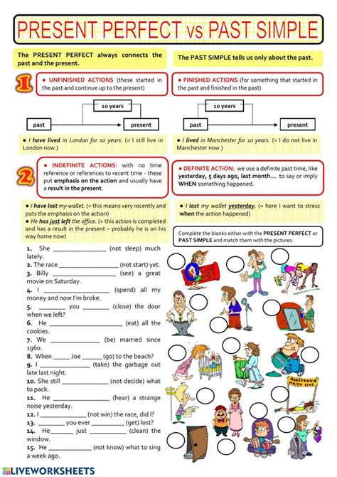 Present perfect or past simple interactive and downloadable worksheet