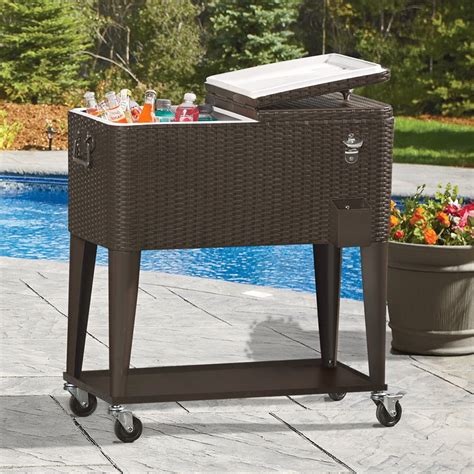 Clevr Outdoor Patio 80 Quart Party Portable Rolling Cooler Wheeled Ice