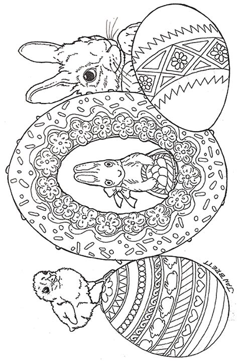 Free easter bunny coloring page printable. Easter Eggs coloring page
