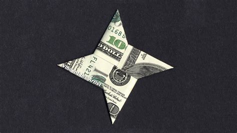 Money Origami Ninja Star Tutorial Dollar Bill Shuriken Youtube