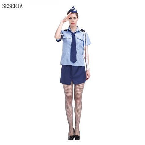 Seseria Sexy Police Women Costume Cop Outfits Cosplay Policewoman