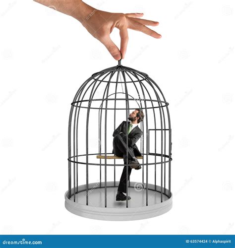 Caged Businessman Stock Photo Image Of Kidnapped Obey 63574424