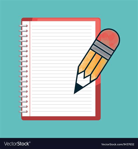Notebook And Pencil Isolated Icon Design Vector Image