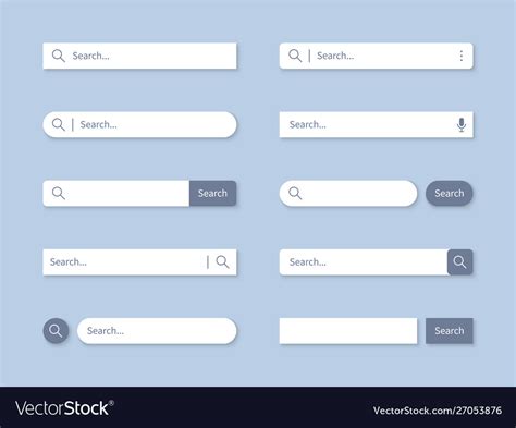 Search Bar Searching Internet Field Website Bars Vector Image