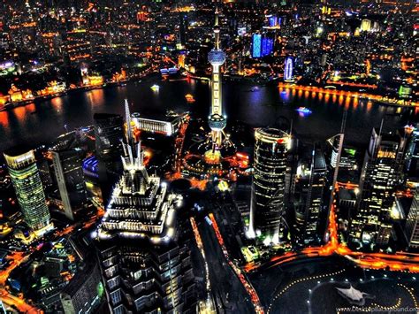 Oriental Pearl And Pudong Shanghai Night View Wallpapernight Hd