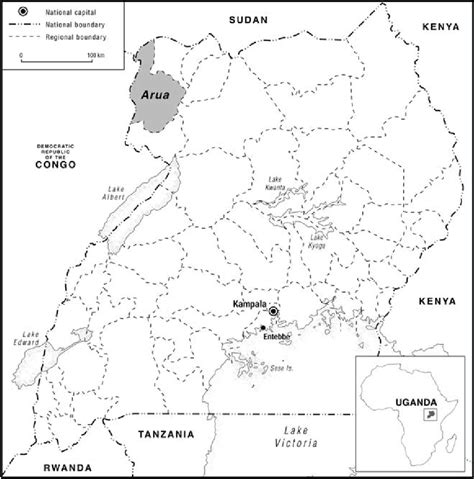 Map Of Uganda Showing The Border Regions Download Scientific Diagram