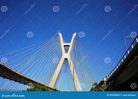 Cable Stayed Bridge Sao Paulo Brazil Stock Image Image Of Sunny