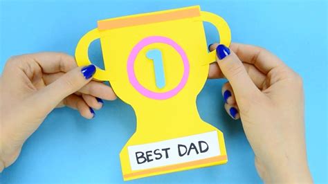 How To Make Fathers Day Trophy Card Paper Crafts For Kids Kids