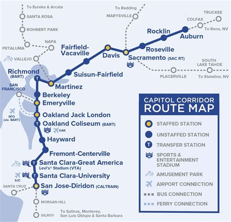Capitol Corridor Train Route Map For Northern California